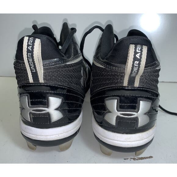 UNDER ARMOUR Mid FOOTBALL CLEATS BLACK/SILVER Men's US Size 12 - Picture 3 of 16